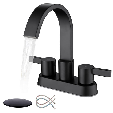 Senhozi matte black faucet spout with 360-degree reach for flexible use.