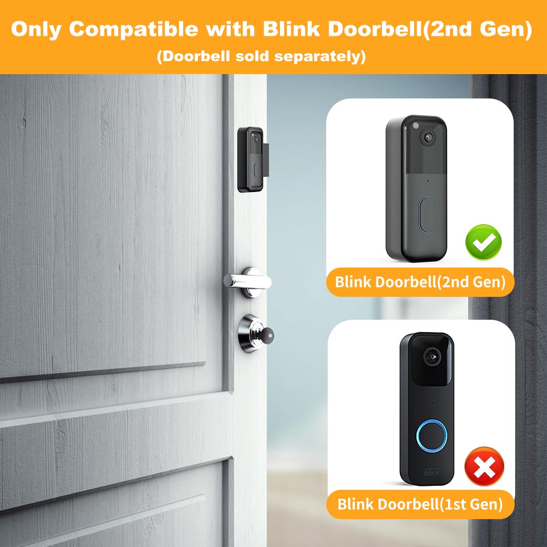 SENLEG Blink doorbell mount no-drill installation for quick setup.