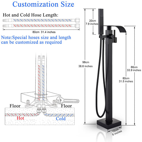Senlesen spout width 2.9 inches accommodates deep soaks