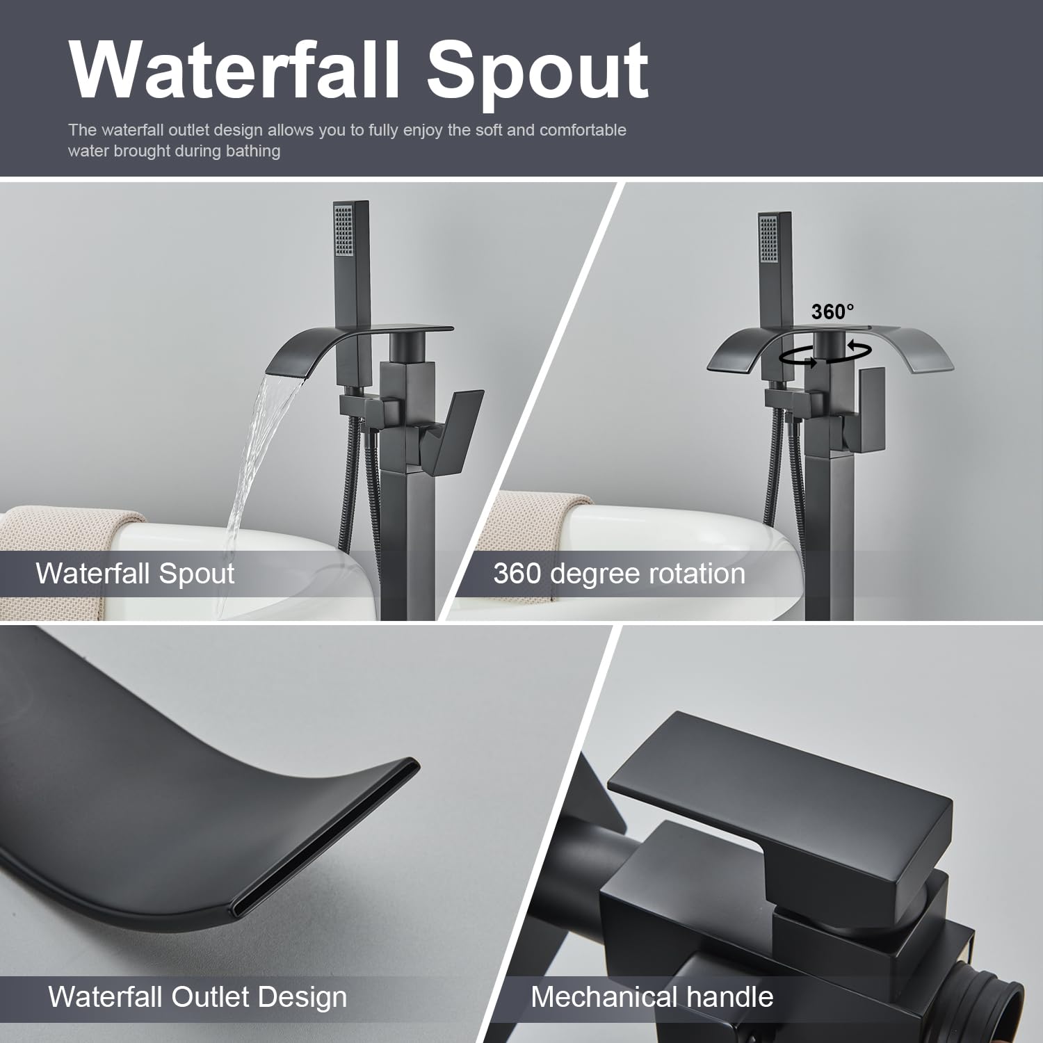 Senlesen single lever waterfall faucet enables easy temperature control