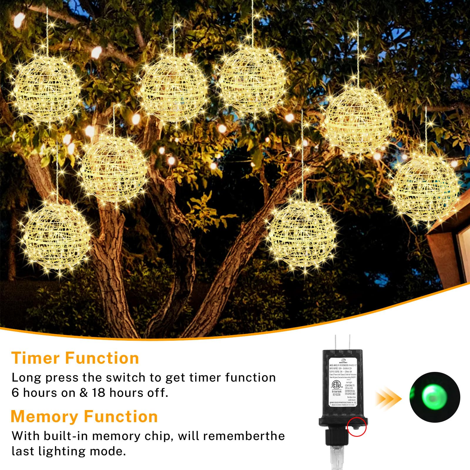 SenLuKit Christmas garden lights with 8 modes for versatile holiday ambiance.