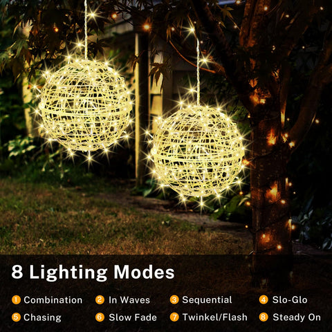 SenLuKit LED globe lights 7.9-inch provide decorative ambient lighting for outdoor spaces.