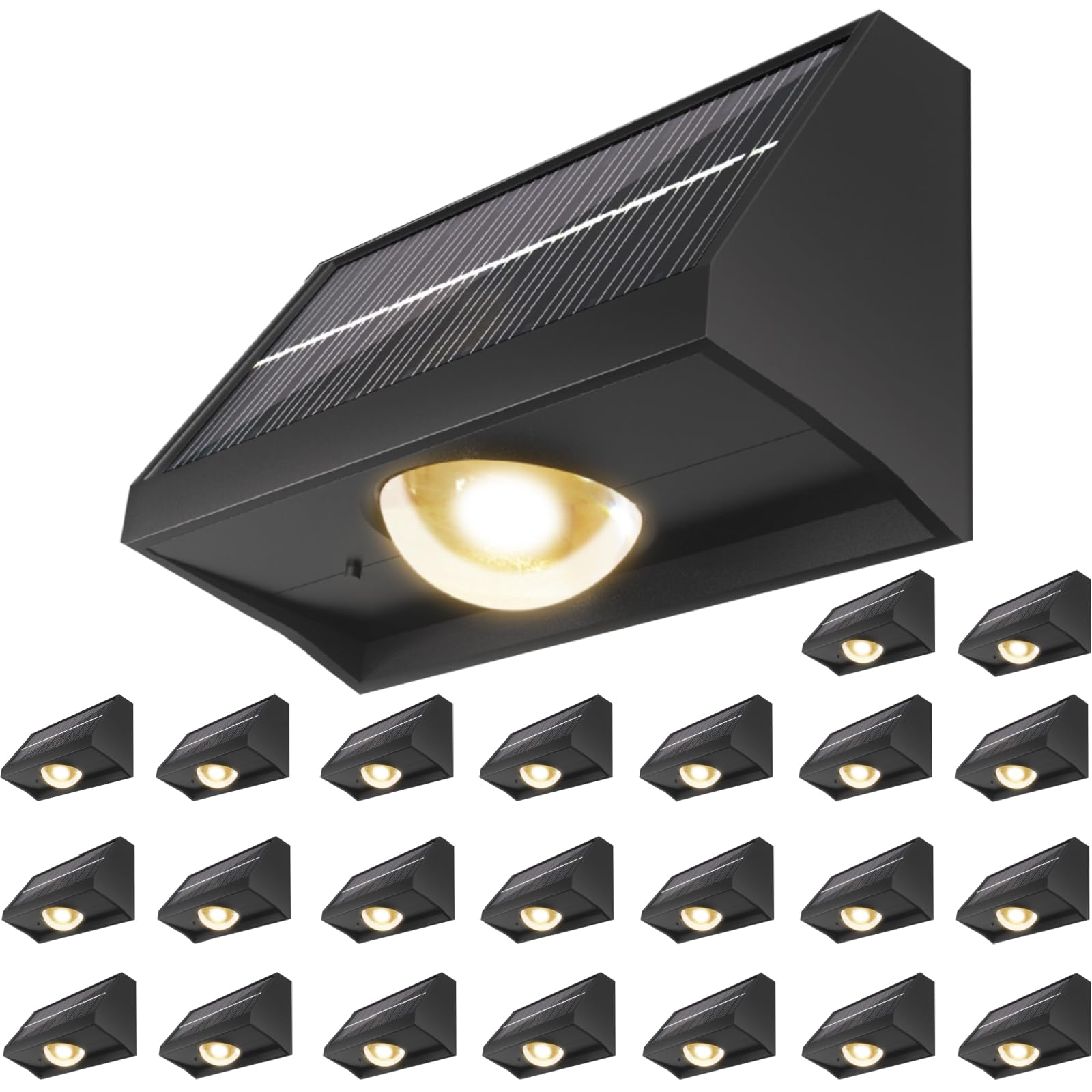 SenLuKit solar fence light close-up lens delivers a sharp, focused beam for pathways.