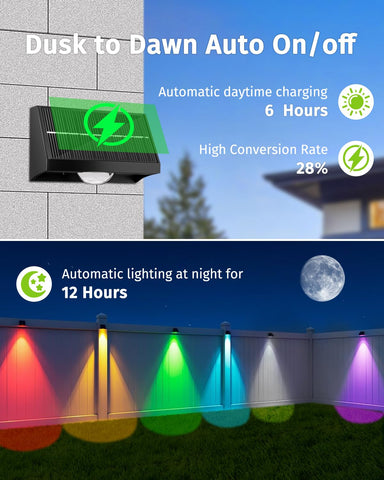 SenLuKit RGB color cycle lights create festive outdoor ambience.