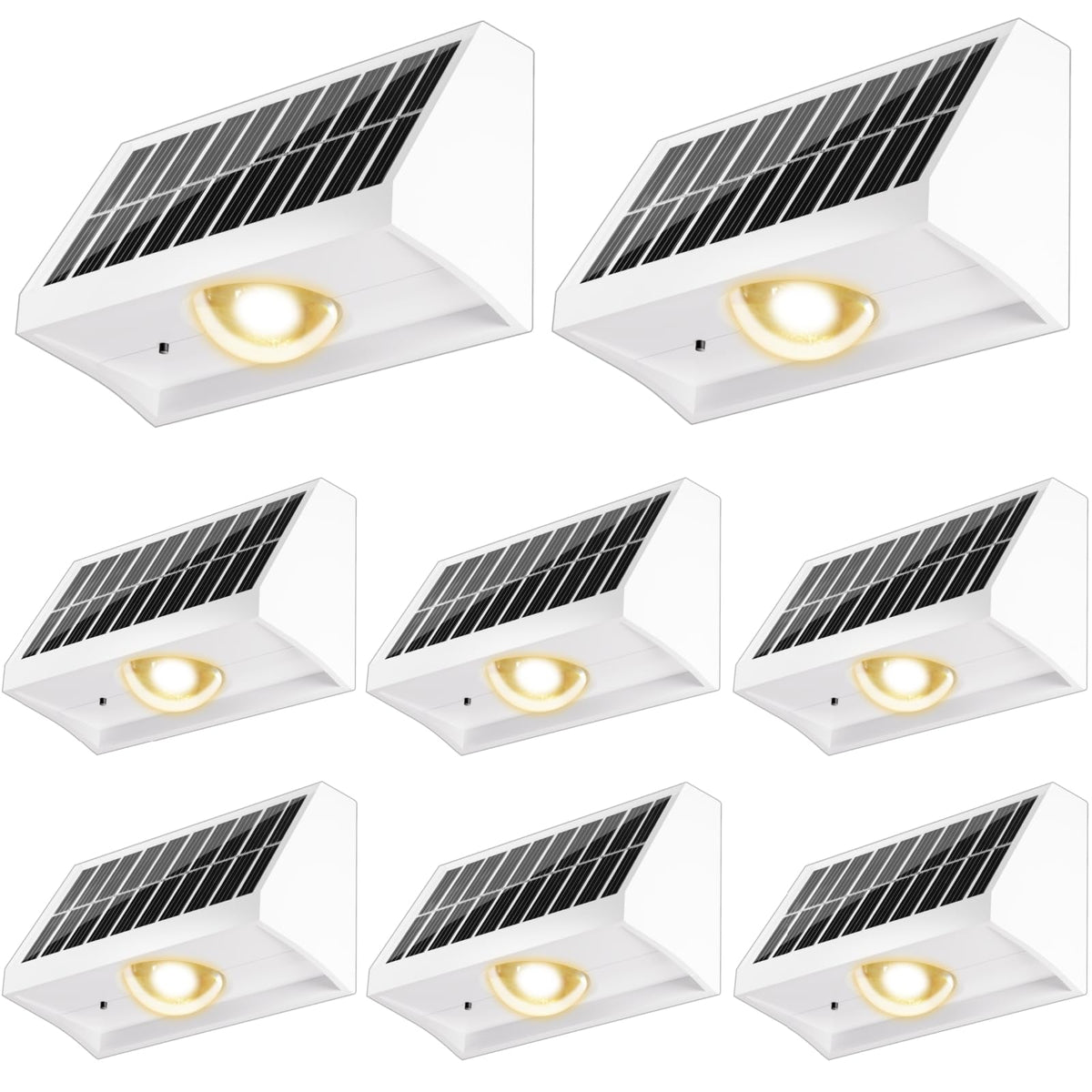 SenLuKit solar fence lights with spot-lens beam illuminate walkways at night.