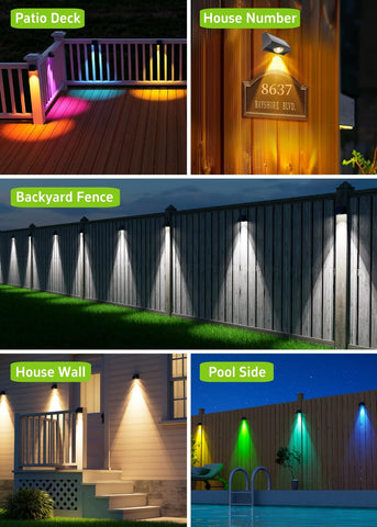 SenLuKit yard setup shows versatile placement on decks, fences, and steps.