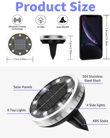 SenLuKit solar ground lights install easily with ground spikes for quick setup