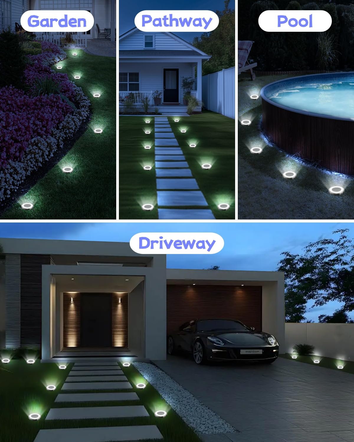 SenLuKit solar path light highlighting steps and driveways for safety.