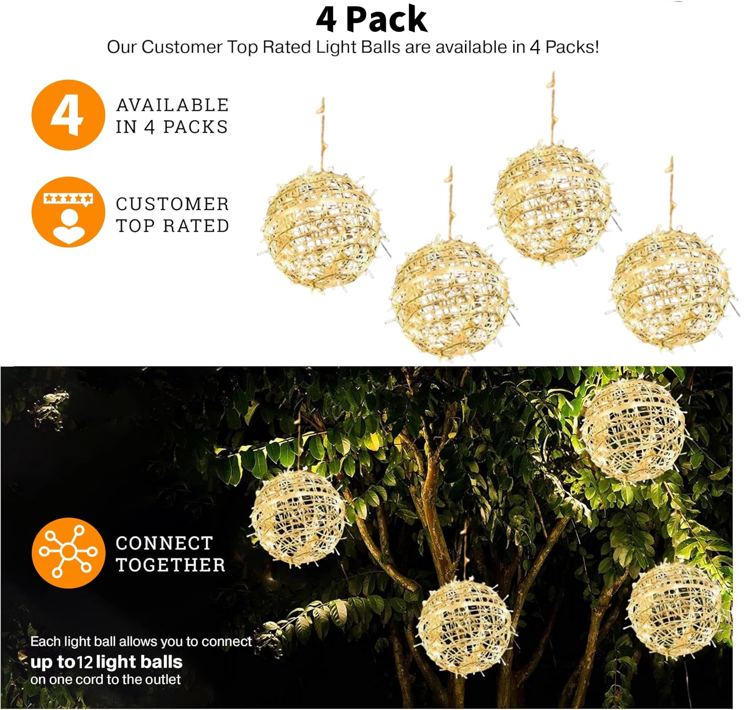 SenLuKit warm-white glow from glow globe lights enhances porch or patio evenings.