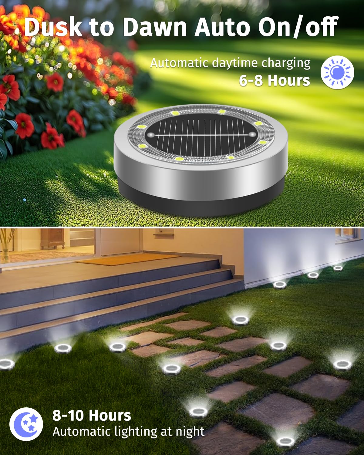 SenLuKit weatherproof pathway light shown along a deck edge for safety.