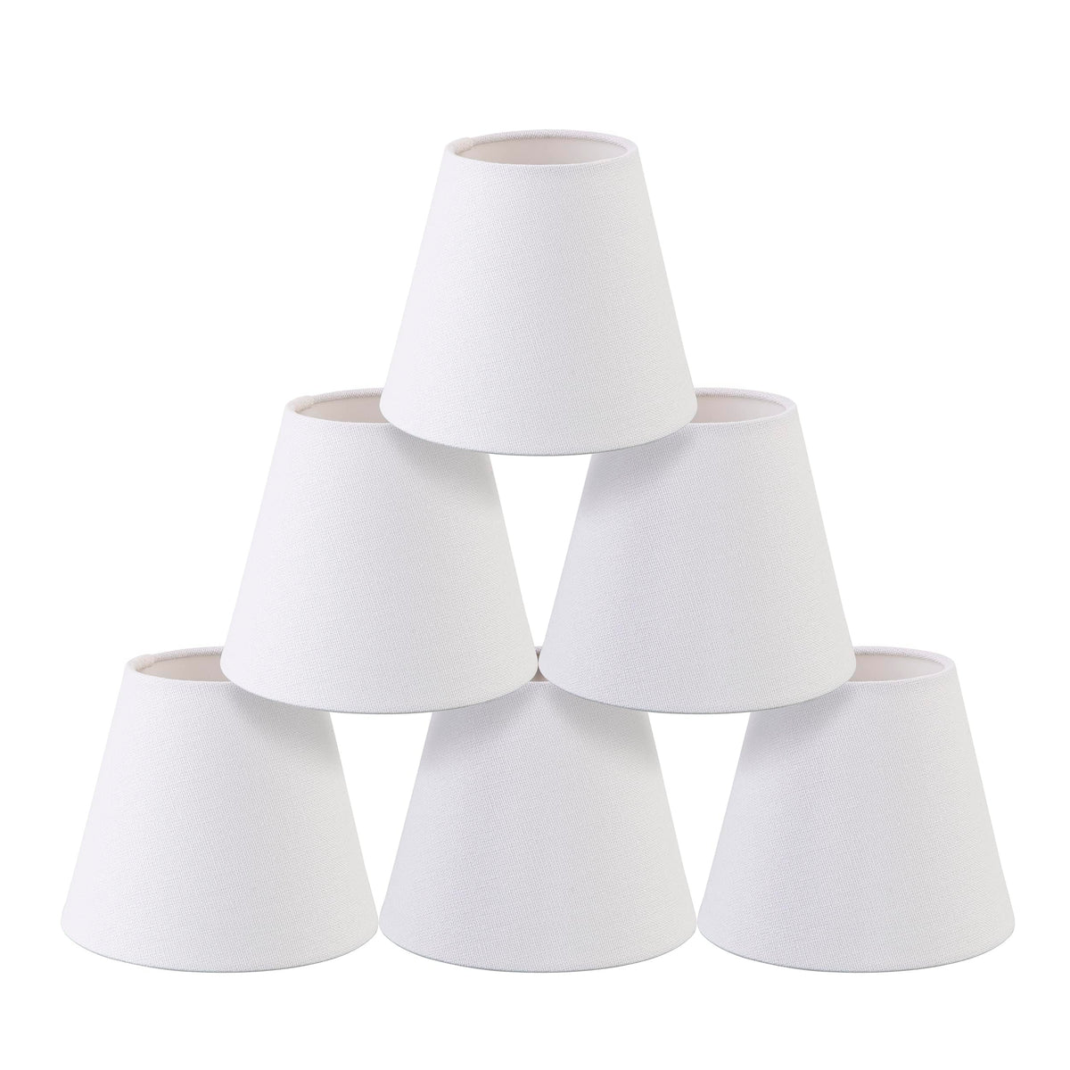 Senmao Home Decor clip-on chandelier shade in white linen for soft diffuse lighting.