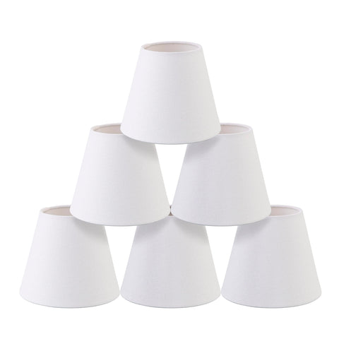 Senmao Home Decor clip-on chandelier shade in white linen for soft diffuse lighting.