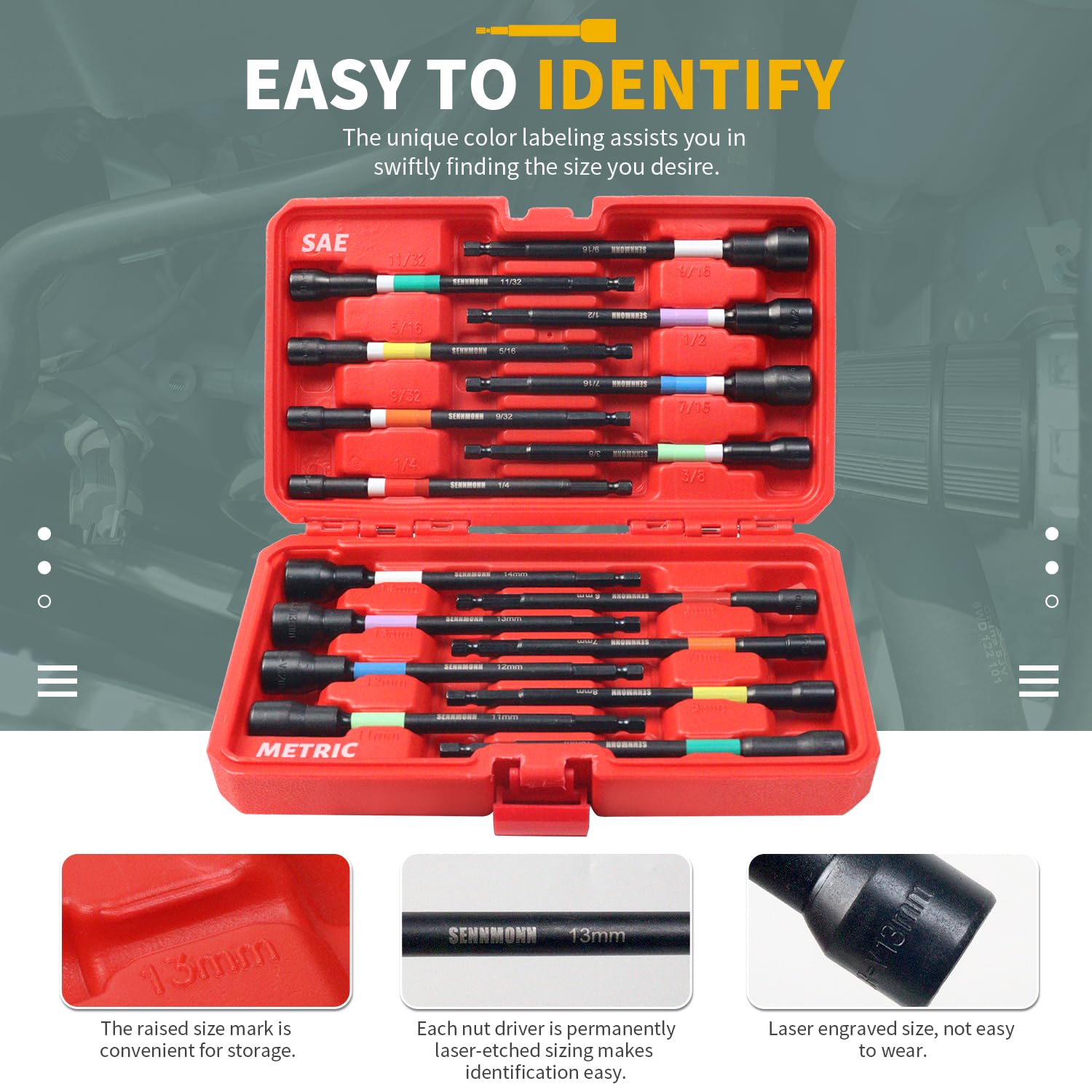 SENNMONN sturdy storage case keeps drivers organized
