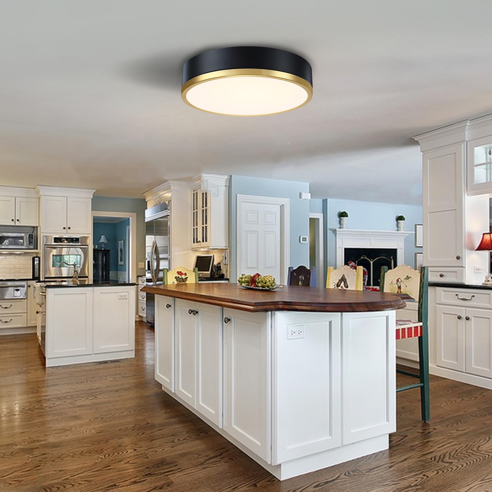 Senroyal black gold ceiling light dimmable for living room ambience.