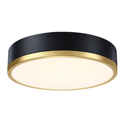 Senroyal flush mount light in black gold, 13-inch LED ideal for hallways.