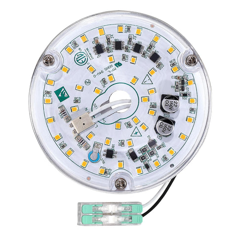 Senroyal LED retrofit kit round panel foregrounding bright 6000K daylight illumination for fans