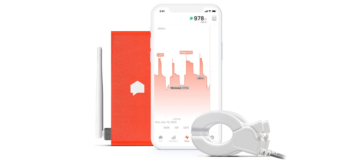 Sense Energy Monitor front view with real-time usage dashboard for quick insights.