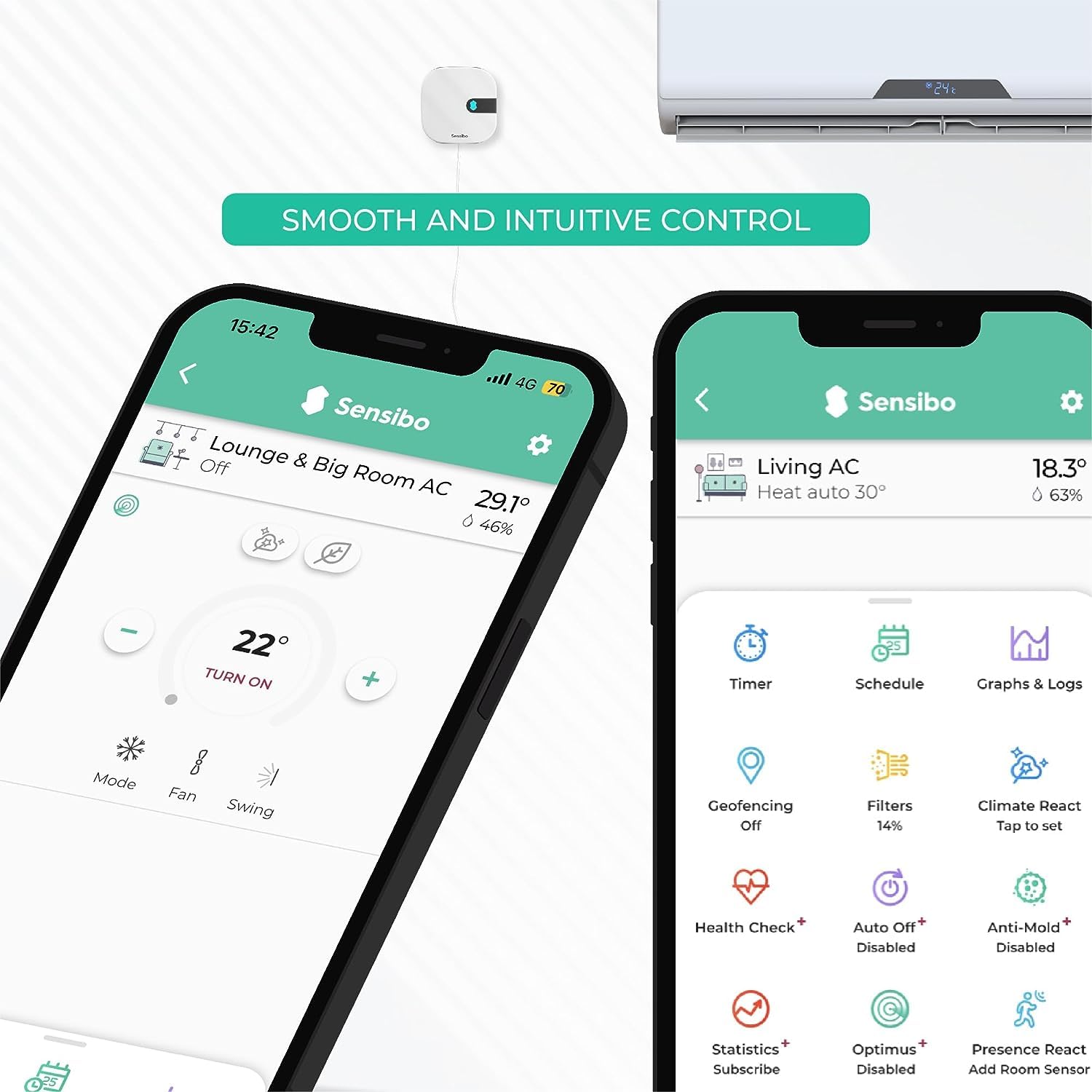 Sensibo Air geofencing feature automates comfort as you approach home.