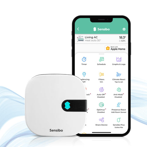 Sensibo Air wall-mounted controller enabling convenient remote control.