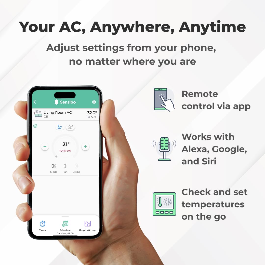 Sensibo Sky app control lets you adjust comfort from mobile or desktop.
