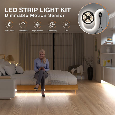 Sensky 19.7ft LED strip light under bed illumination for safe nighttime routine