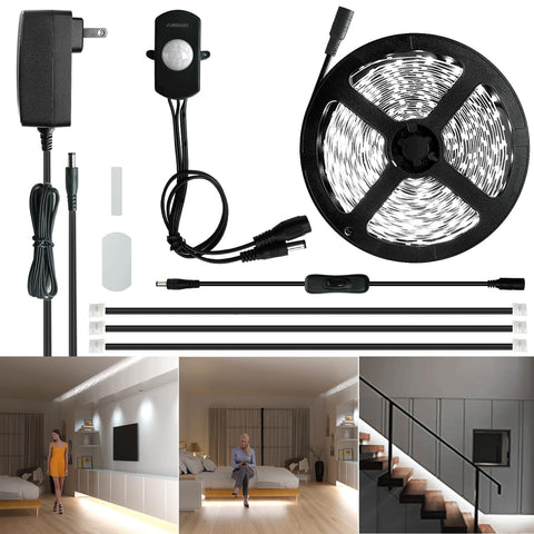 Sensky motion activated LED strip light kit front view for easy entryway illumination