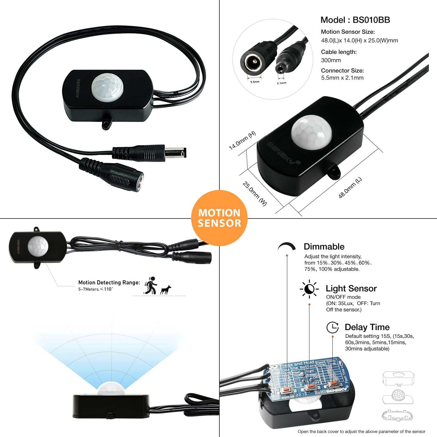 Sensky motion strip light kit under bed creates low-profile illumination for late-night trips.