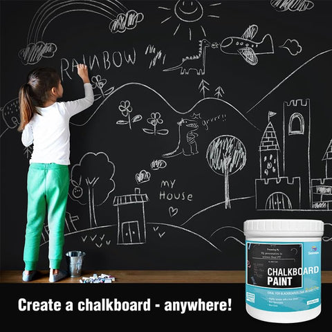SENVEN chalkboard paint serves as primer and top coat in one.