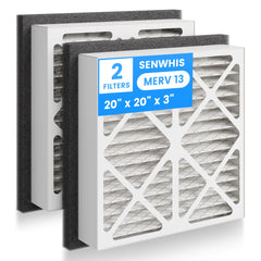 SENWHIS 20x20x3 MERV-13 filter pack front view for clean air