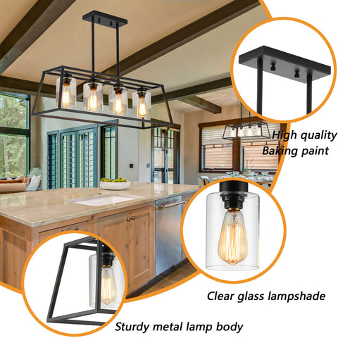 Senyshilon durable black steel chandelier
