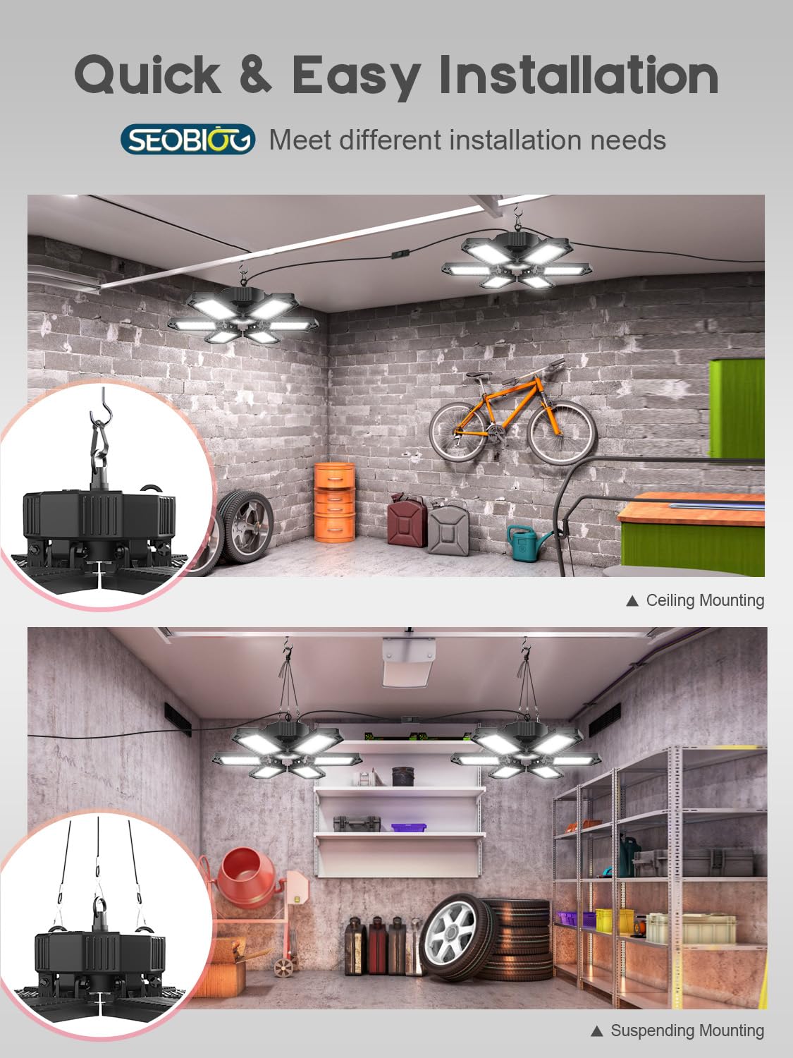 SEOBIOG retractable hanging chain adjustable height for mounting