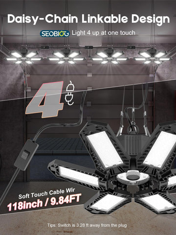SEOBIOG hanging cord retracts for clean, adjustable installation.