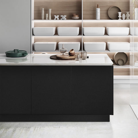 Seonta black contact paper applied to wall with matte finish.