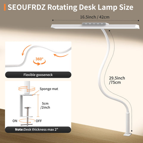 SEOUFRDZ desk lamp clamp mount securely attaches to desks