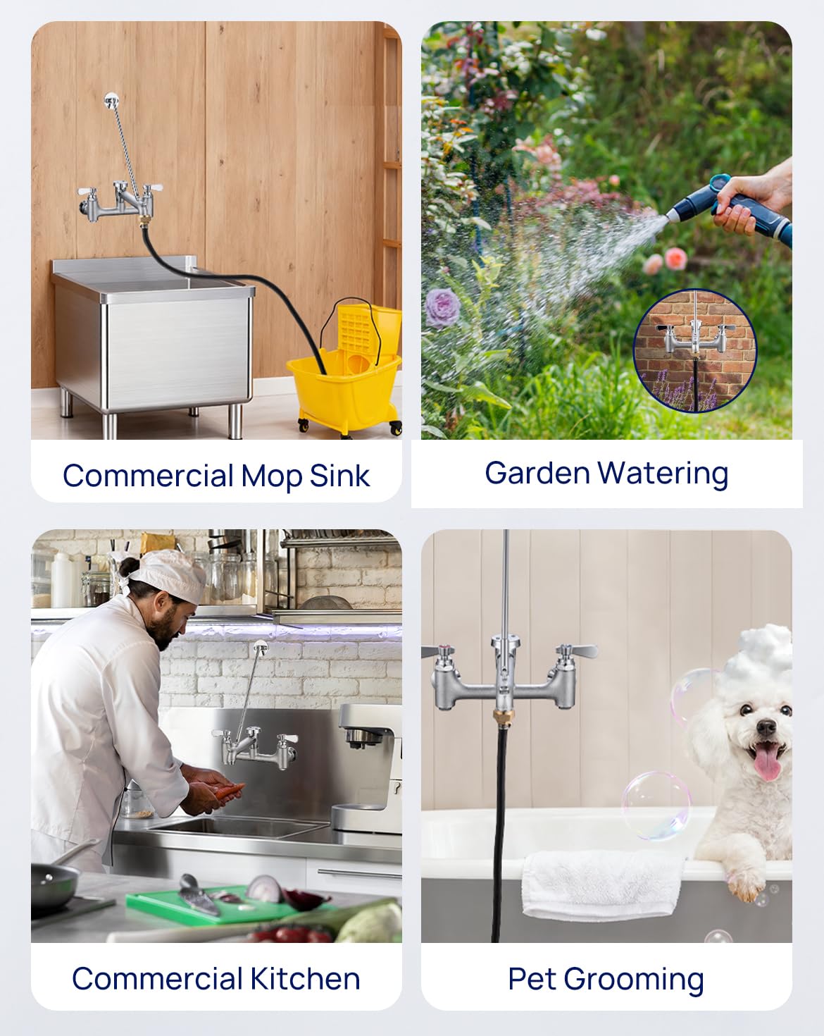 Sepaitek dual lever handles offer simple hot and cold water control.
