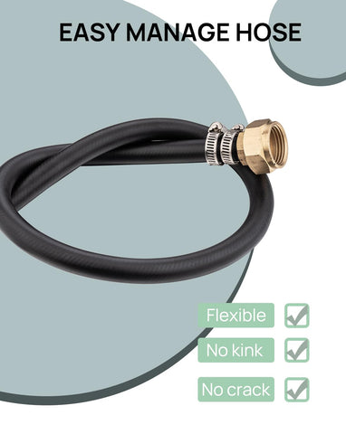 Sepaitek flexible hose resists kinks and stores neatly when not in use.