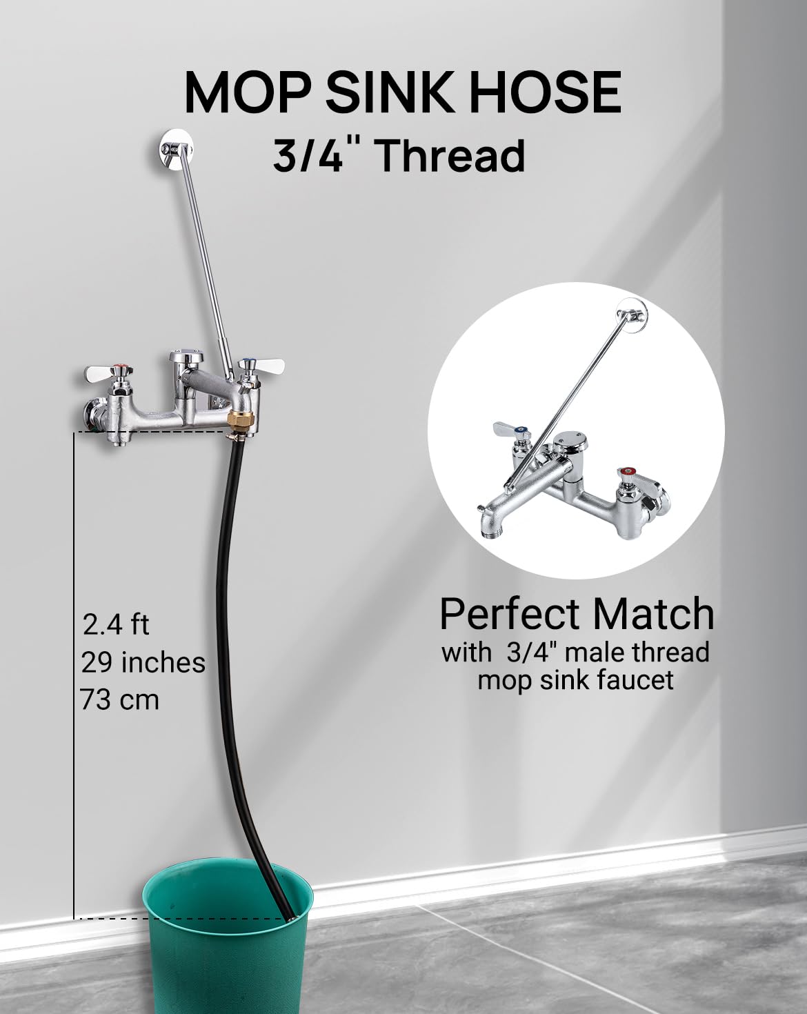 Sepaitek stainless steel fixtures secure the hose to the adapter for a tight seal.