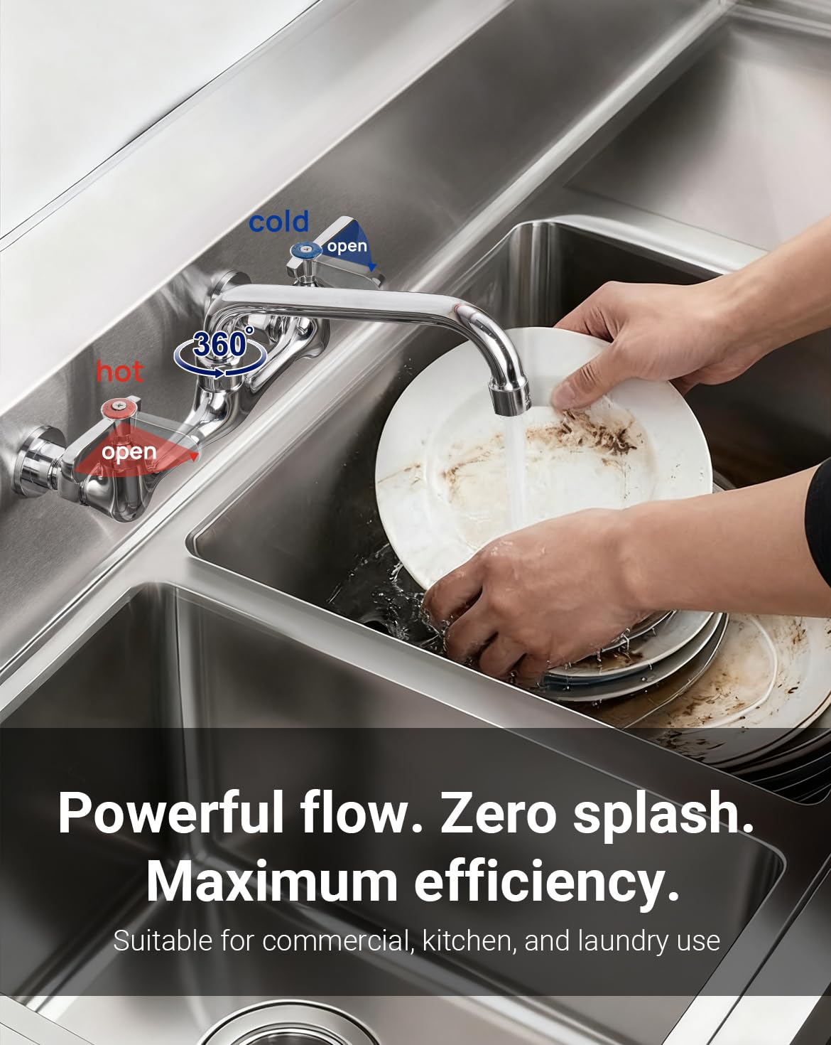 SePaitek two-handle controls for precise hot and cold water.