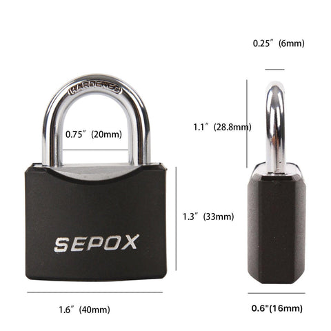 SEPOX padlock showing durable black coating for corrosion resistance