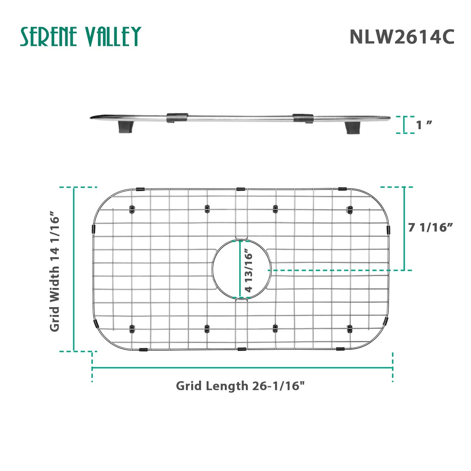 Serene Valley grid centered drain aligns with common sink setups.