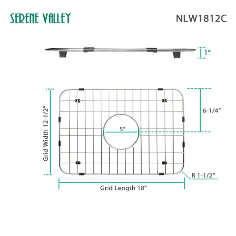 Serene Valley grid features vinyl feet to prevent scratches on steel surfaces.