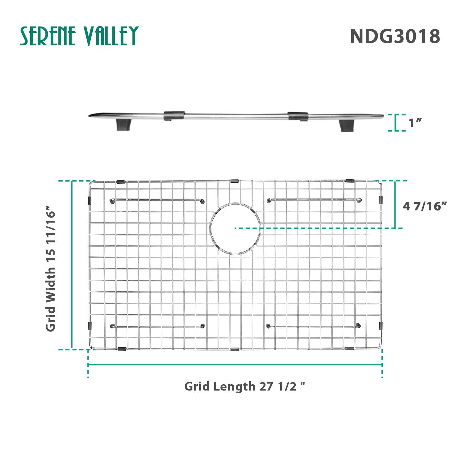 NDG3018 dimensions are 27-1/2 by 15-11/16 inches for many sinks