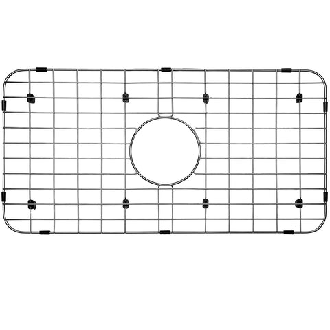 Serene Valley NLW2412C sink grid front view shows centered drain and durable stainless steel.