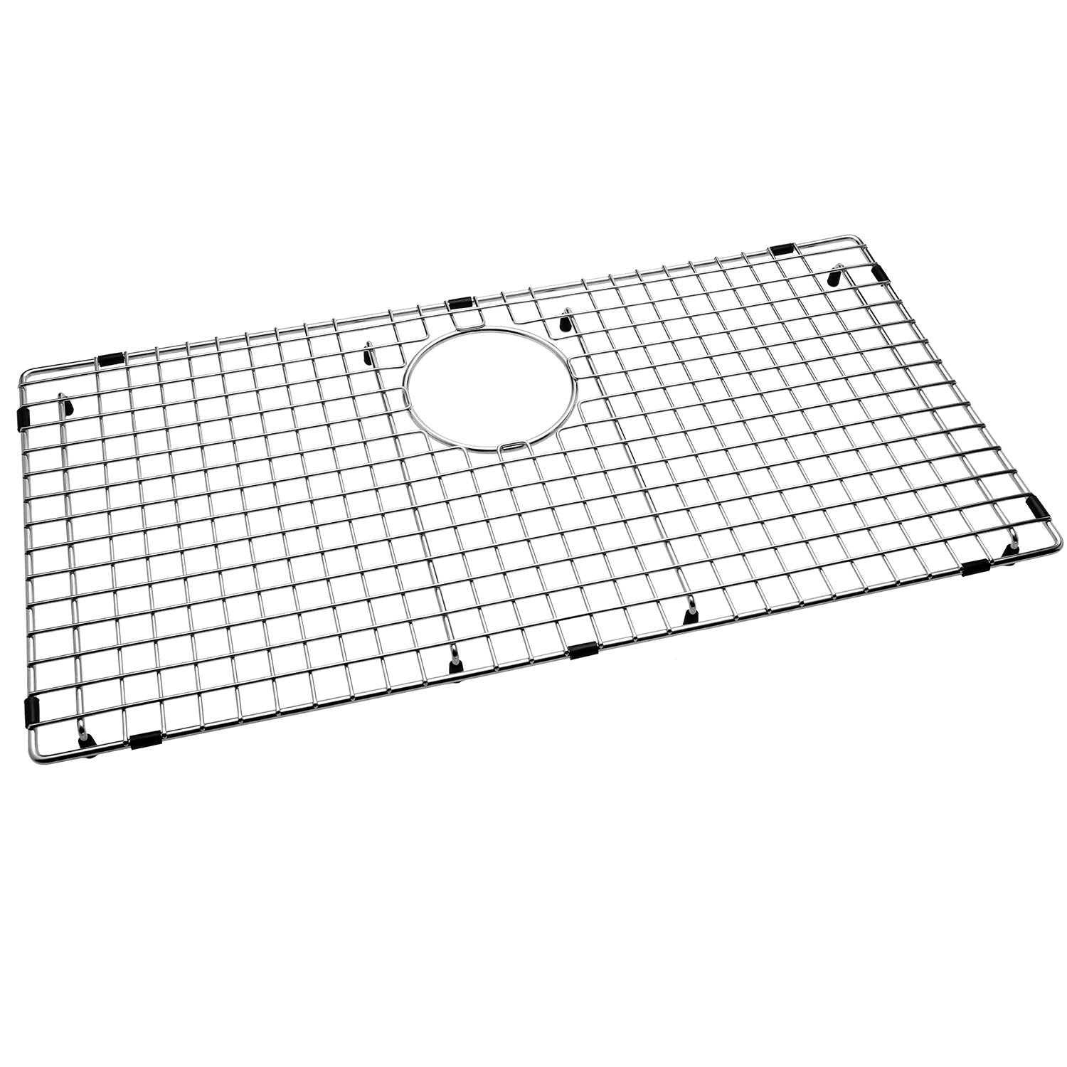 Serene Valley sink bottom grid front view shows durable stainless steel protection