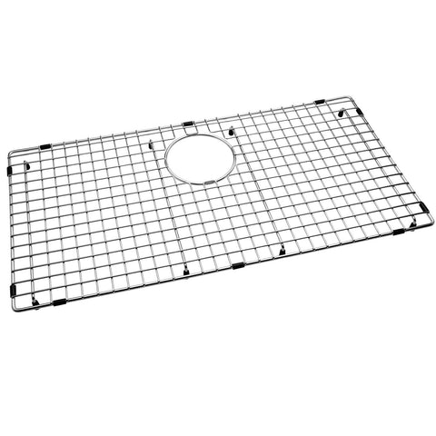 Serene Valley sink bottom grid front view shows durable stainless steel protection