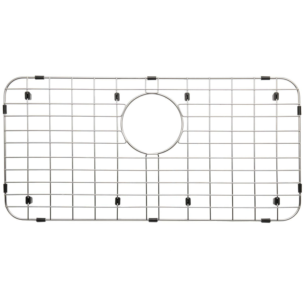 Serene Valley sink-grid bottom view shows fit for 25-1/8 by 12-1/2 inch sinks and surface protection.