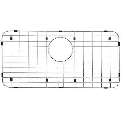 Serene Valley sink-grid bottom view shows fit for 25-1/8 by 12-1/2 inch sinks and surface protection.