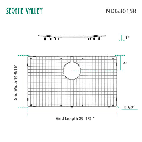 Serene Valley grid close-up highlights durable 304 stainless steel finish.