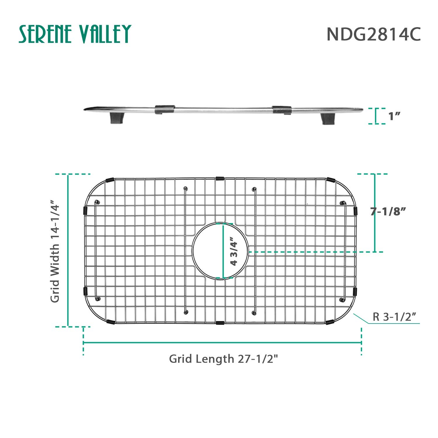 Serene Valley center-drain grid ensures even water flow for faster drying