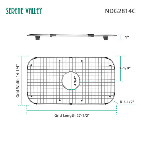 Serene Valley center-drain grid ensures even water flow for faster drying